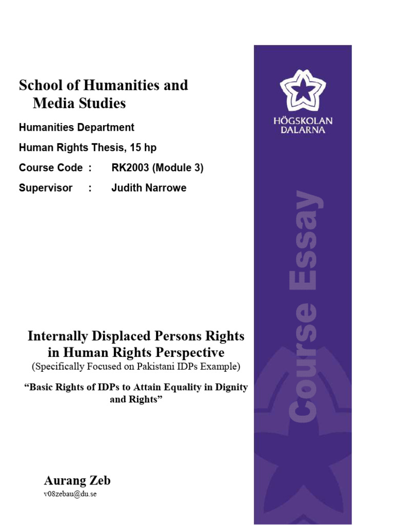 IDPs Rights in Pakistan: A Human Rights Analysis | PDF | Internally ...