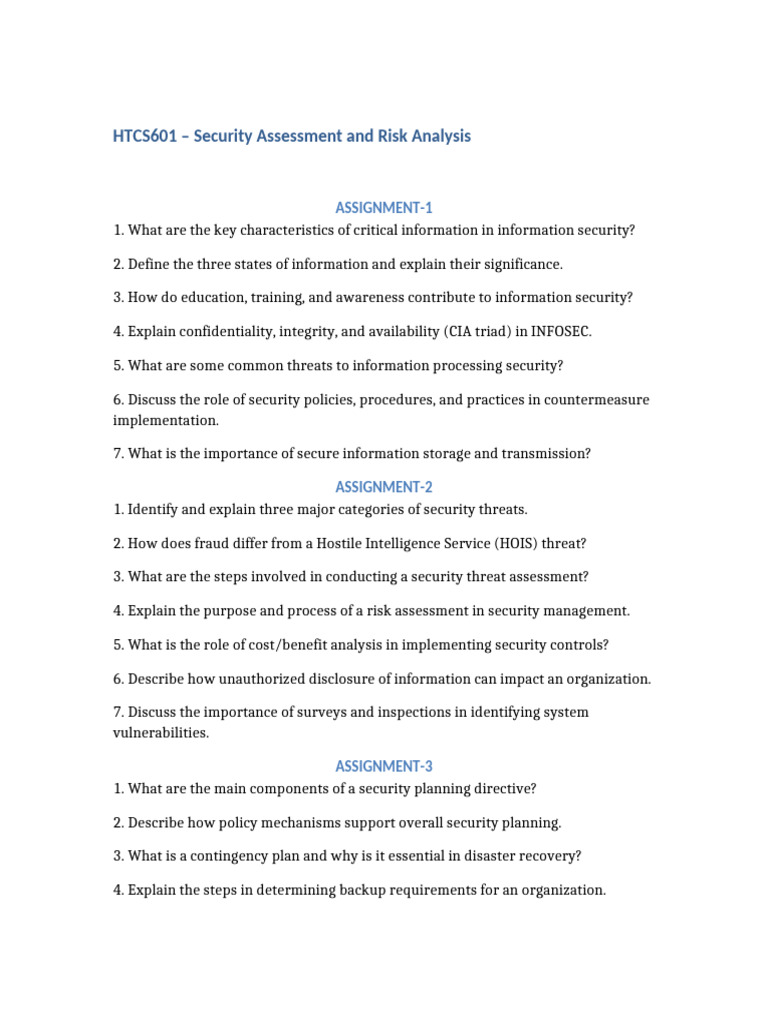 Security Assessment & Risk Analysis Guide | PDF | Information Security ...