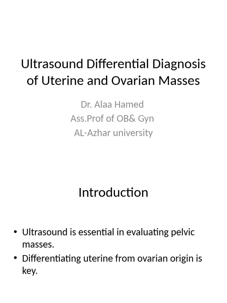 Ultrasound Diagnosis of Pelvic Masses | PDF | Uterus | Animal Female ...