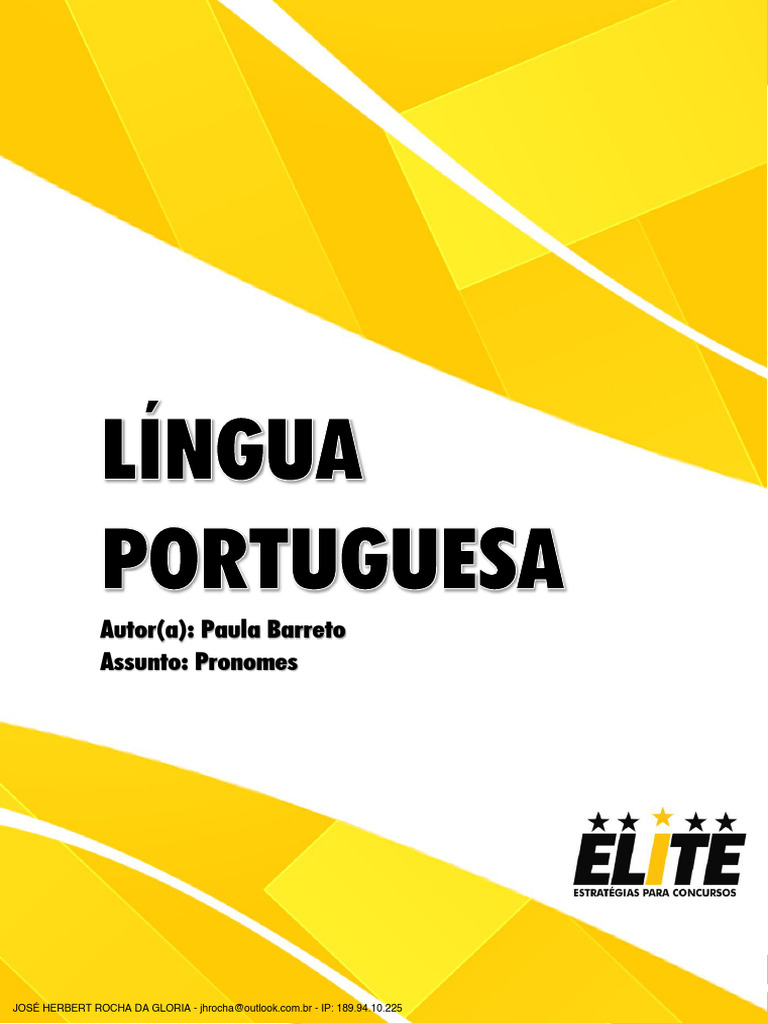 Estudo Completo sobre Pronomes | PDF | Pronome | Assunto (gramática)