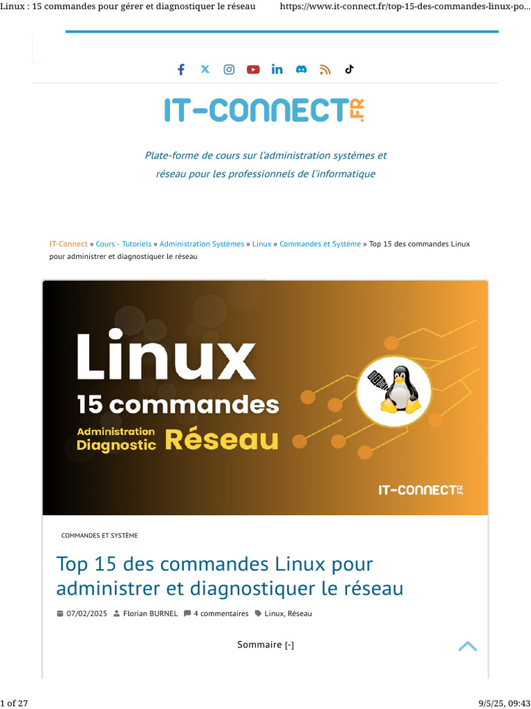 15 Commandes Linux pour le Réseau | PDF | Système de noms de domaines ...