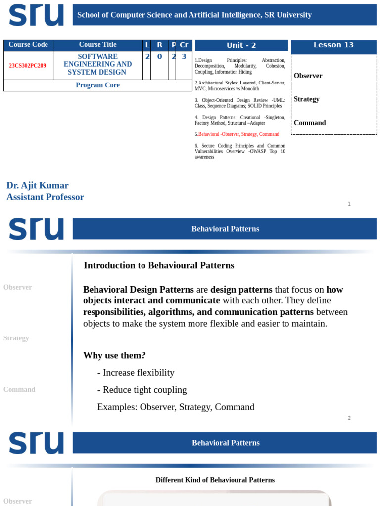 Behavioral Design Patterns Overview | PDF | Software Design Pattern ...