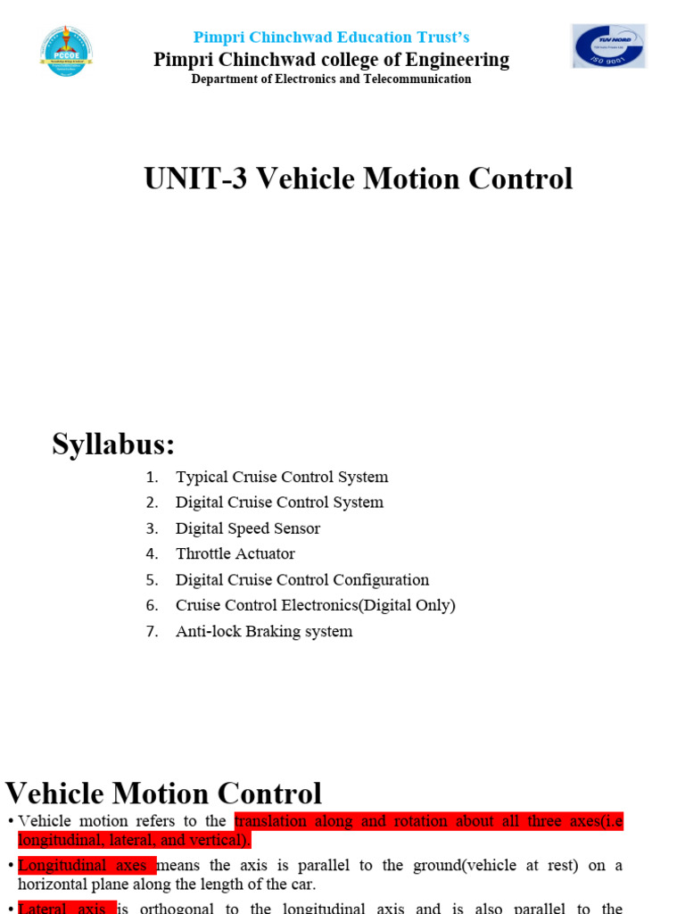Vehicle Motion Control Overview | PDF | Anti Lock Braking System | Brake