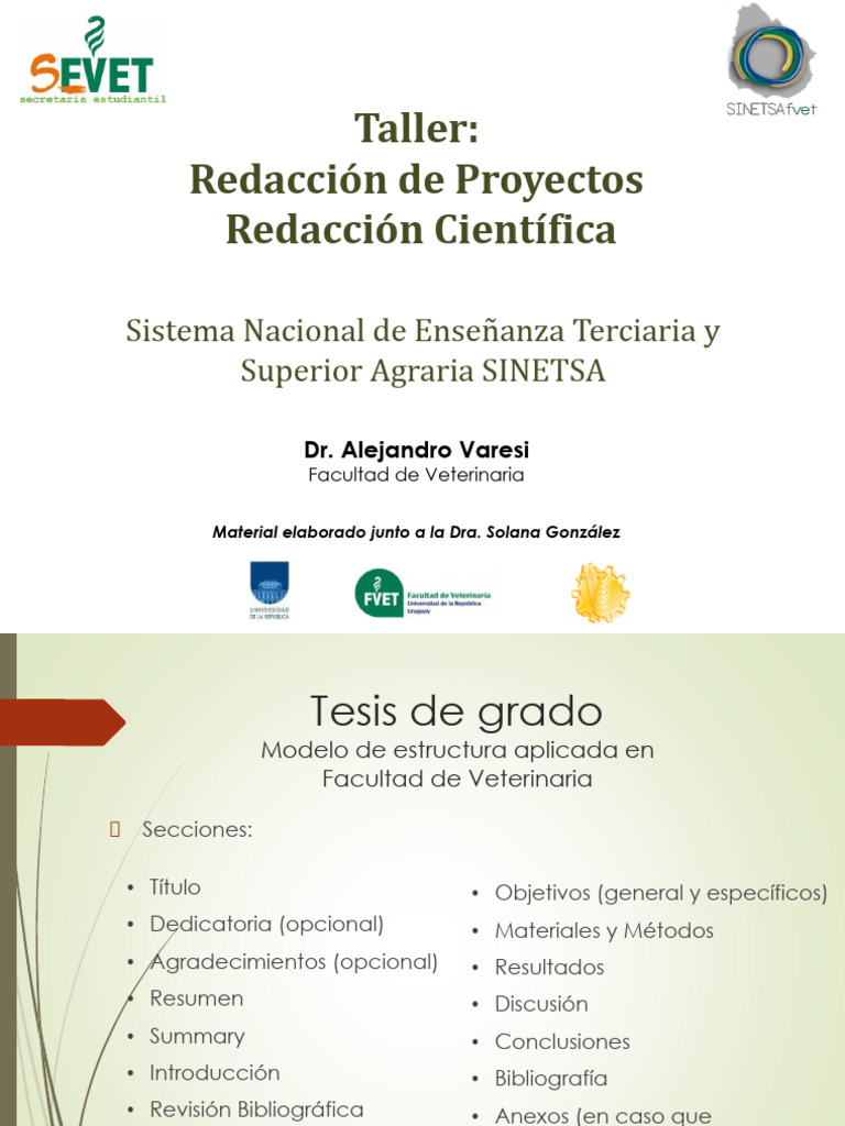 Taller de Redaccion de Proyectos SINETSA | PDF | Hipótesis | Experimentar