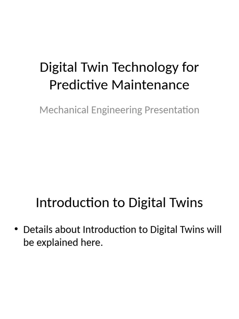 Digital Twin Tech for Predictive Maintenance | PDF