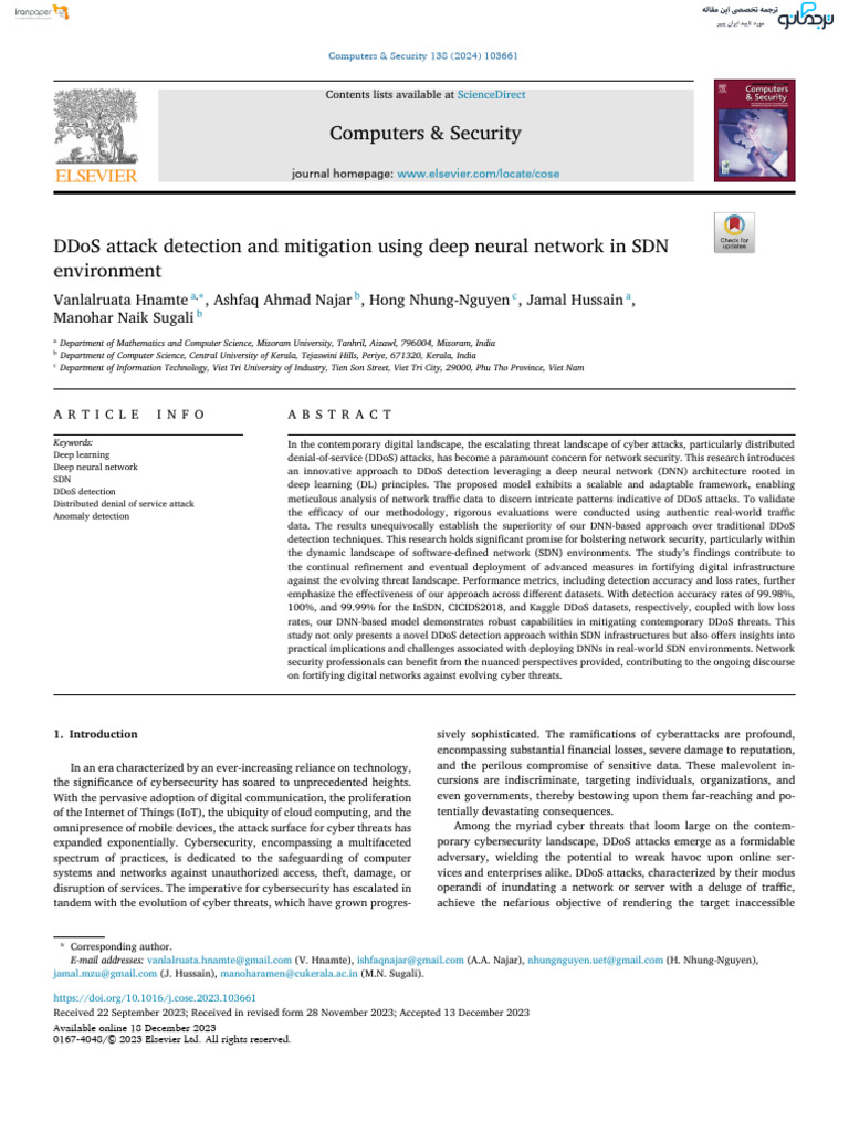 DDoS Attack Detection via Deep Learning | PDF | Deep Learning ...