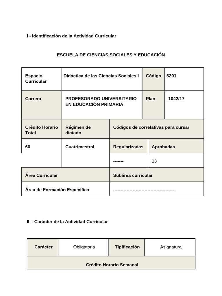 Didáctica de Ciencias Sociales I: Currículo | PDF | Plan de estudios ...