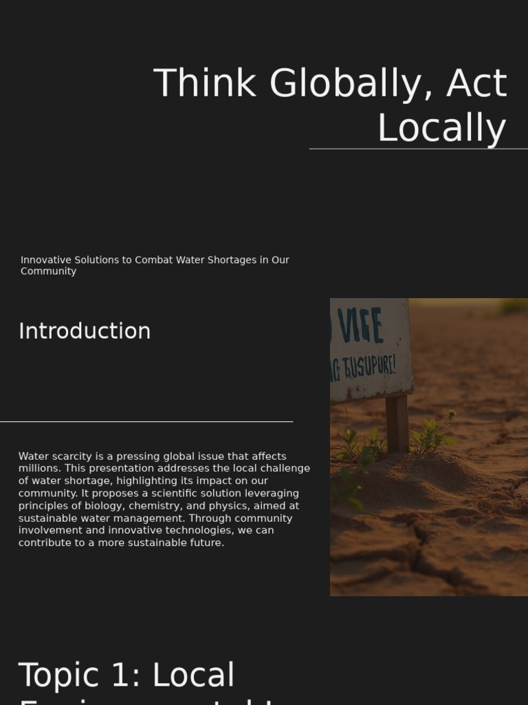 Local Solutions for Water Scarcity | PDF | Water Scarcity | Sustainability