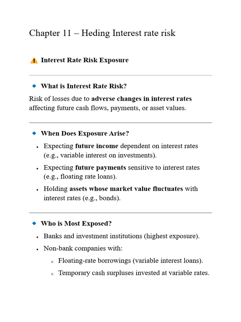 Understanding Interest Rate Risk Management | PDF | Option (Finance ...