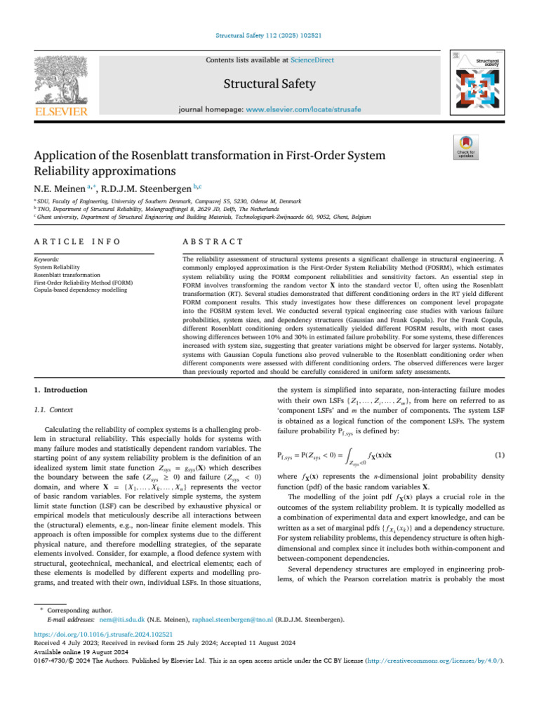 Rosenblatt Transformation in FOSRM | PDF | Reliability Engineering ...