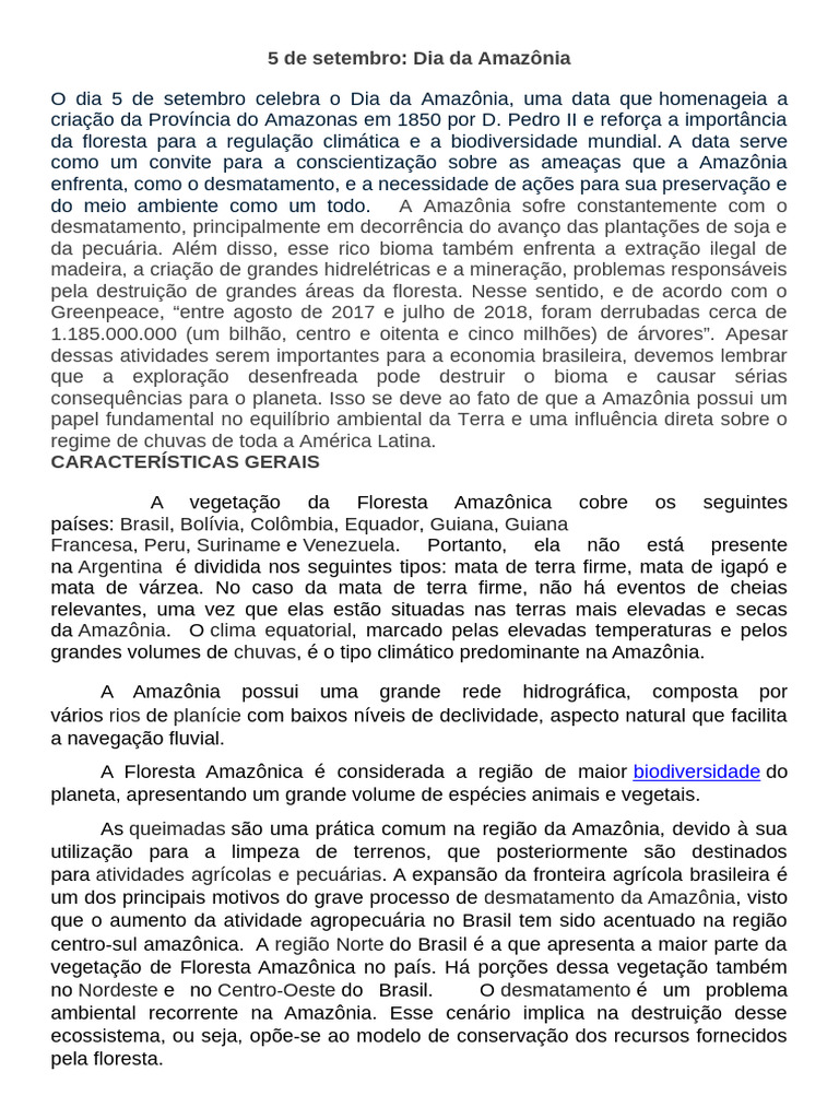 Importância e Desafios da Amazônia | PDF | Floresta Amazônica ...