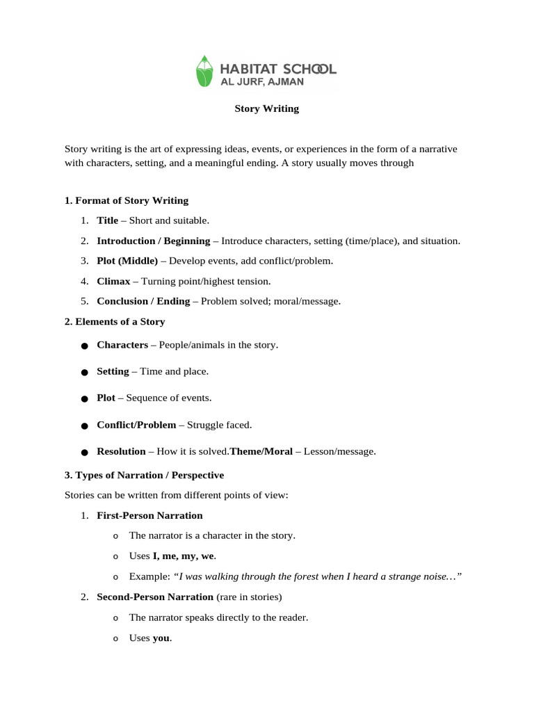 Story Writing Essentials and Tips | PDF | Narration