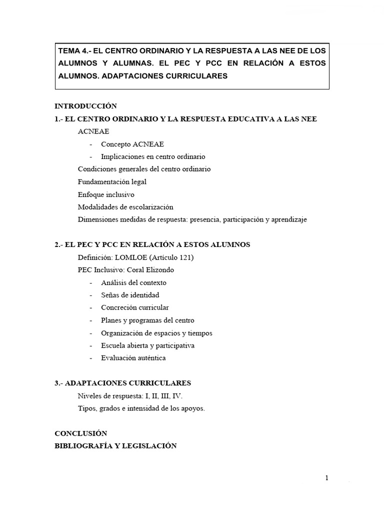 Inclusión Educativa y Adaptaciones Curriculares | PDF | Plan de ...