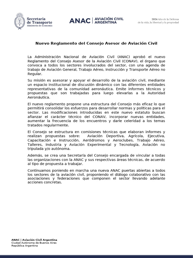 2024-10-22 Nuevo Reglamento Del CONAV | PDF