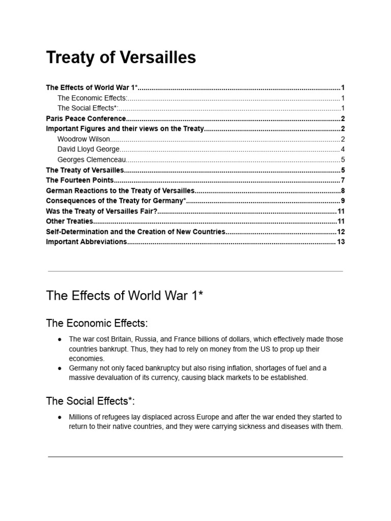 Complete History Notes 24 - 25 | PDF | World War I Reparations | Treaty ...