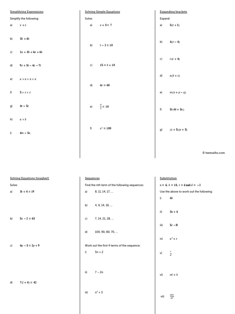 gcse-algebra-revision-sheet-with-answers-teaching-resources-gambaran