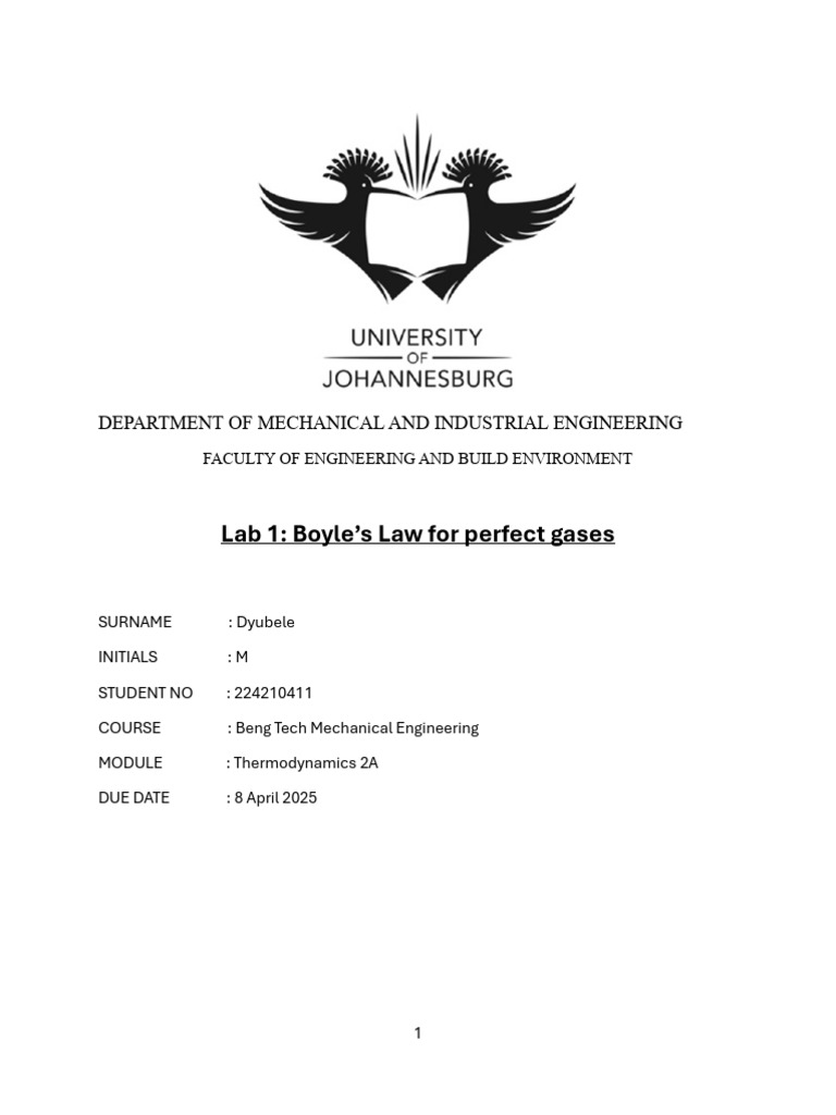 Boyle's Law Experiment Report | PDF | Gases | Pressure