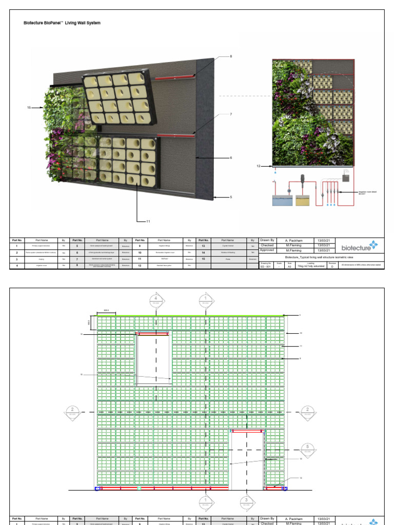 Living Wall System Design Details | PDF