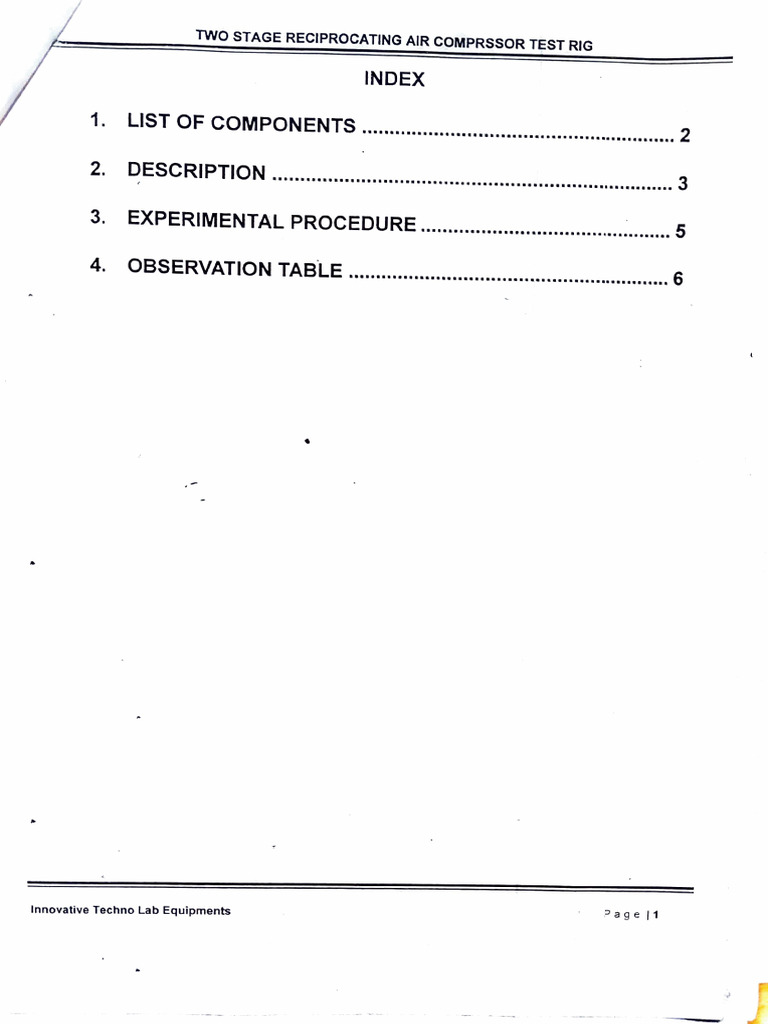 Two-Stage Air Compressor Performance Test | PDF | Pressure Measurement ...
