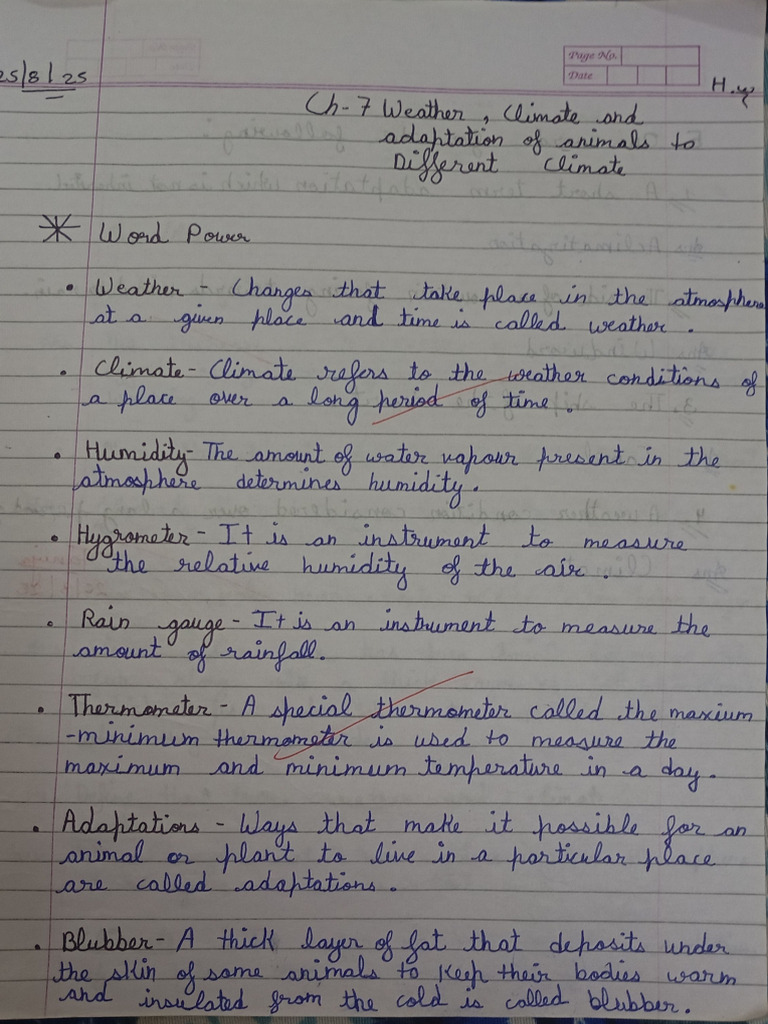 Class 7th Chapter-7 Weather, Climate and Adaptation of Animals To ...