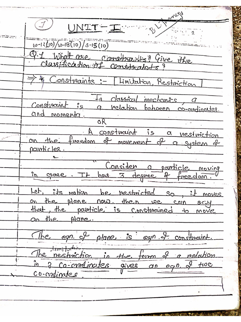 Classical Mechanics Notes | PDF