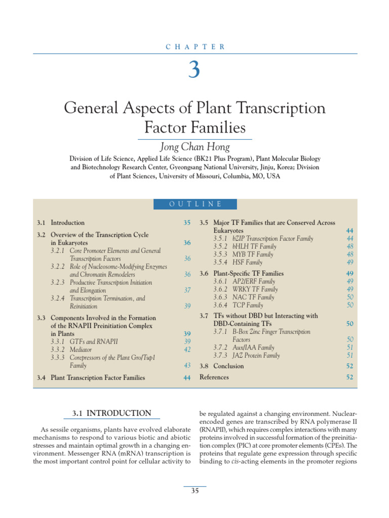 Overview of Plant Transcription Factors | PDF | Chromatin | Promoter ...