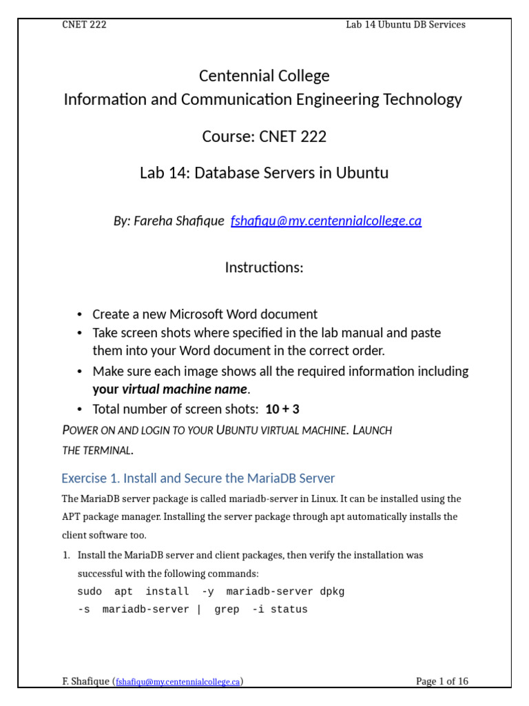 Lab14-Ubuntu DBServices | PDF | Boolean Data Type | Databases