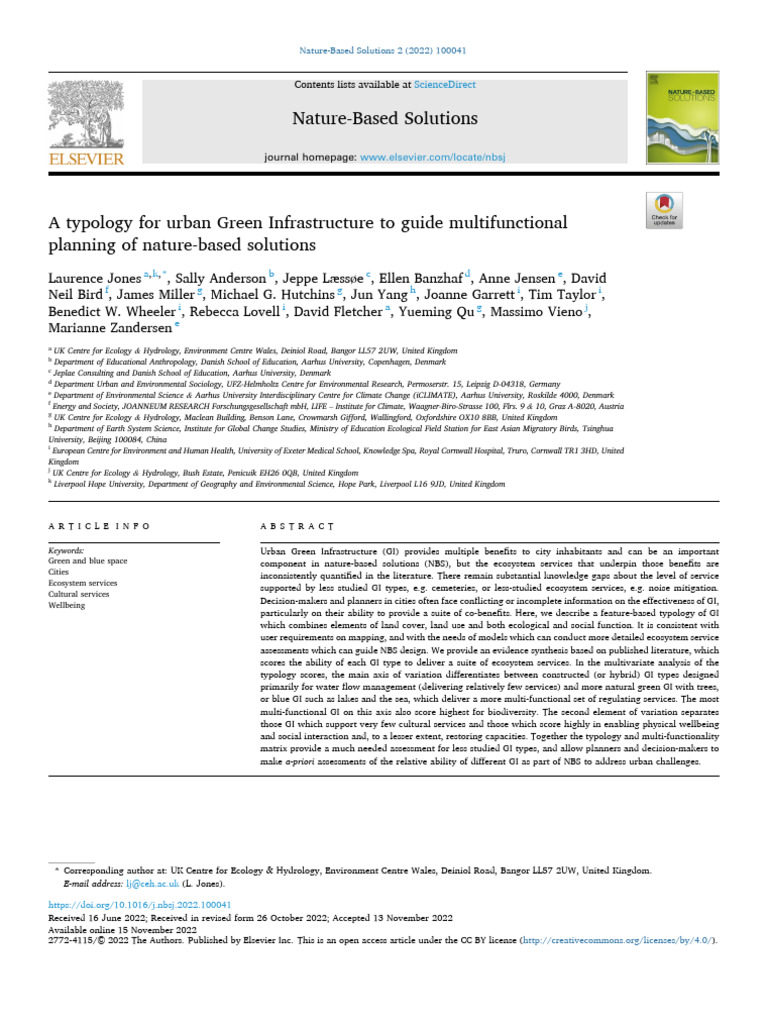 Urban Green Infrastructure Typology Guide | PDF | Environmental Science ...