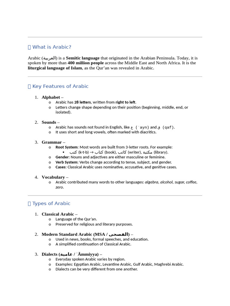 What Is Arabic? | PDF | Arabic | Languages Of Asia