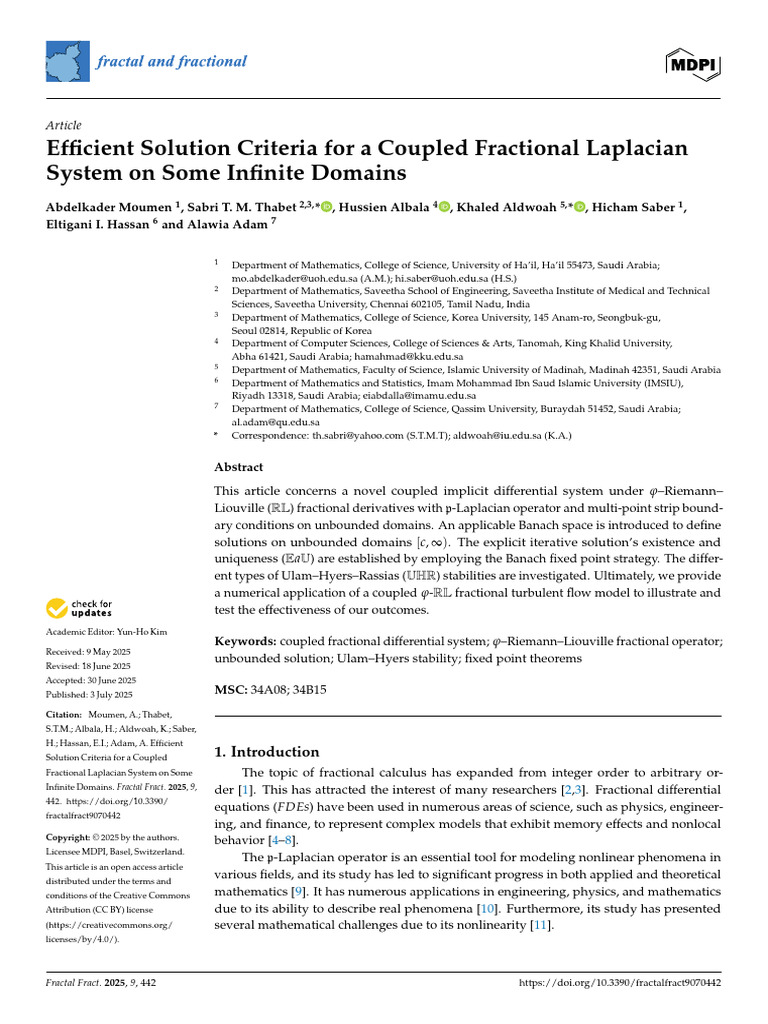 Efficient Solution Criteria For A Coupled Fractional Laplacian System ...