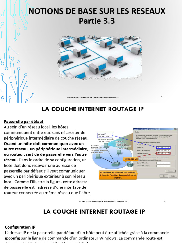 Routage IP et Passerelle par Défaut | PDF | Routage | Adresse IP