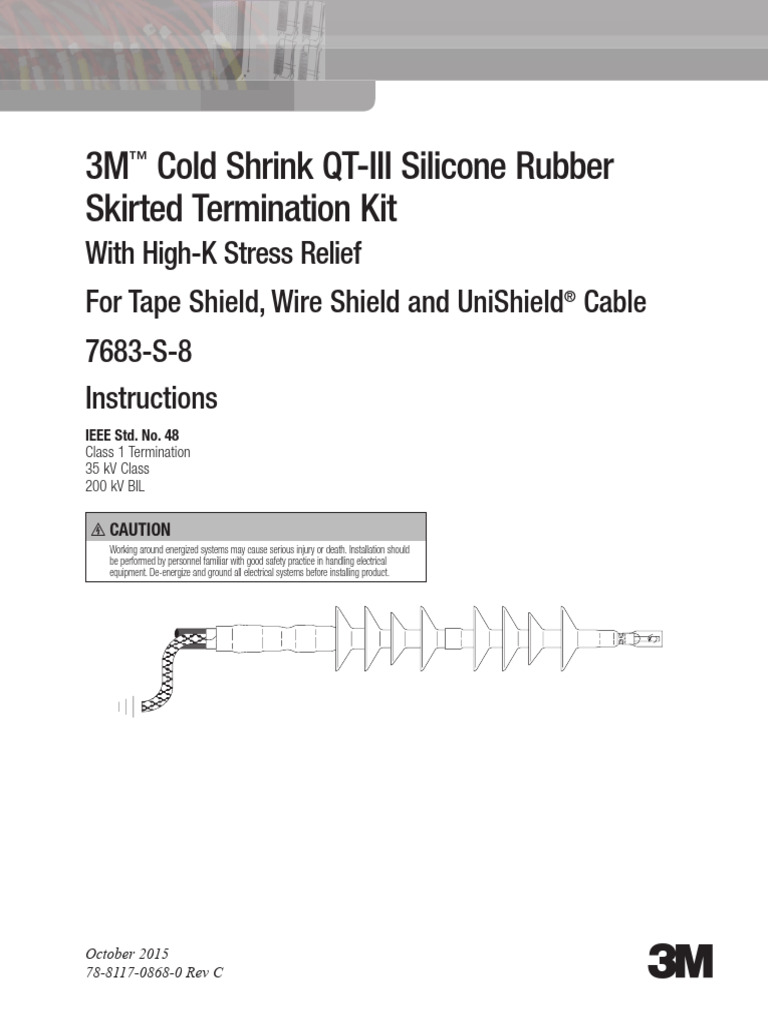 3M Cold Shrink QT-III Termination Kit | PDF | Electrical Connector | Wire