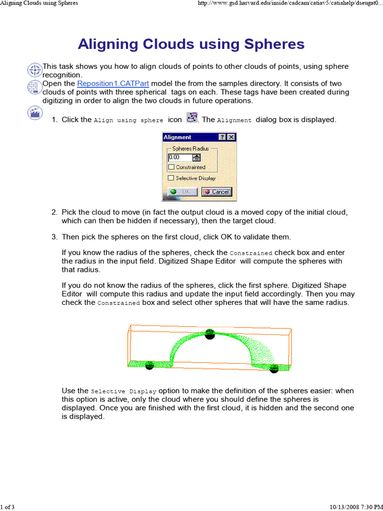Aligning Point Clouds with Spheres | PDF | Sphere | Geometric Shapes
