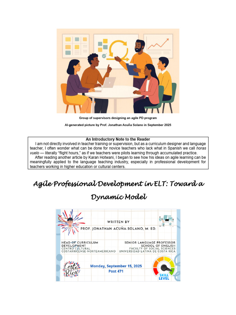 Agile PD Models for Novice ELT Teachers | PDF | Agile Software ...