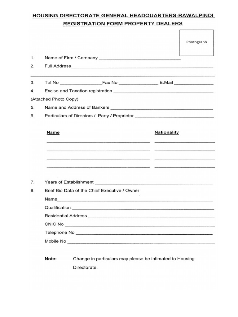 DLR Form for Property Dealer Registration | PDF