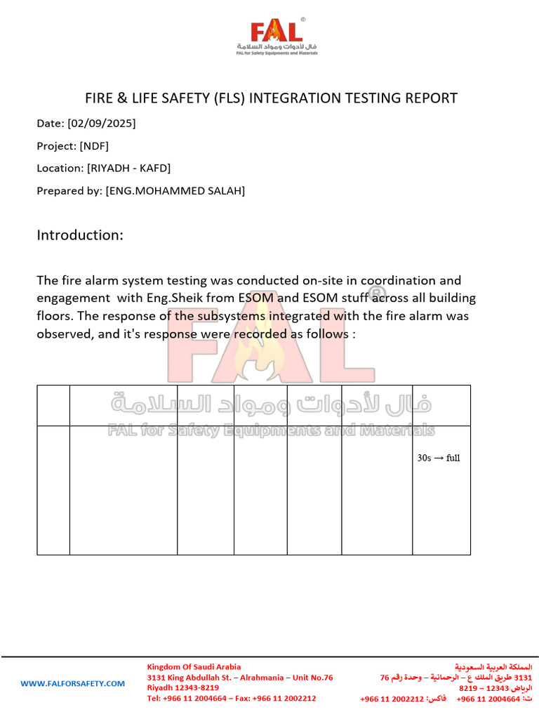 FLS Integration Testing Report | PDF | Elevator | Building Engineering