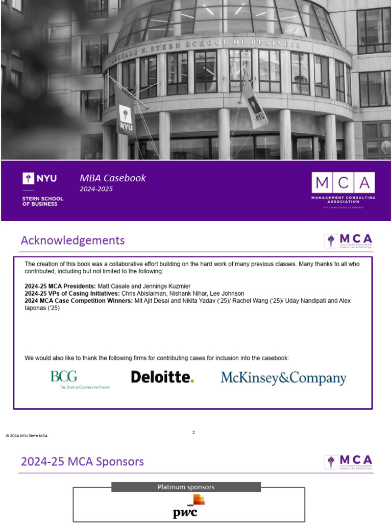 MBA Casebook 2024-2025 | PDF | Retail | Insurance