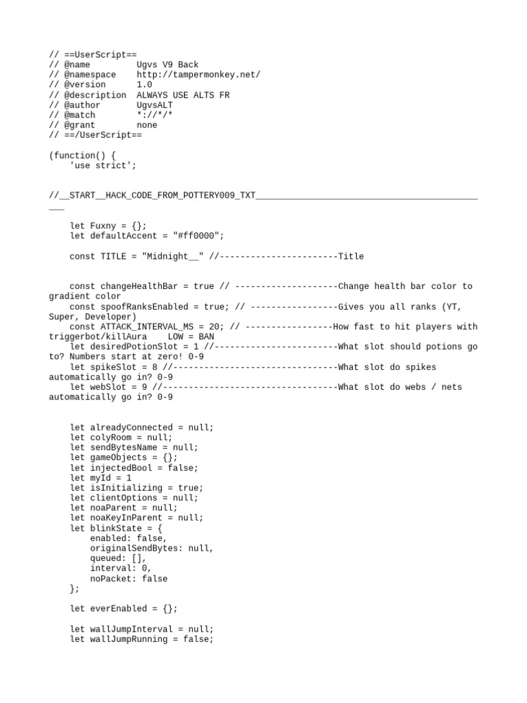 Ugvs V9 Back UserScript Code | PDF | Software Engineering | Computer ...
