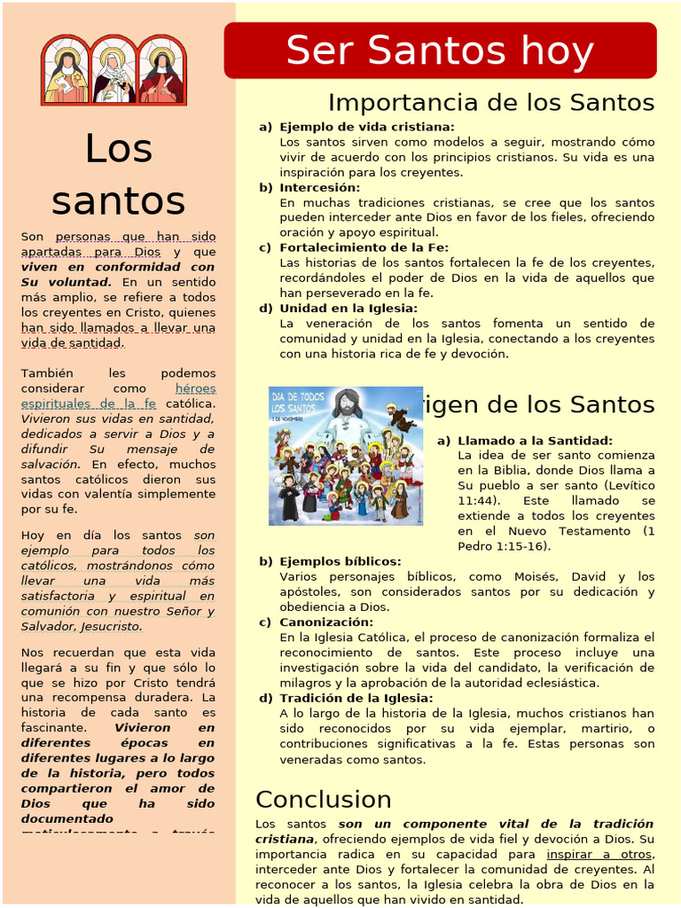 Importancia y Origen de los Santos | PDF | Santo | Iglesia Católica