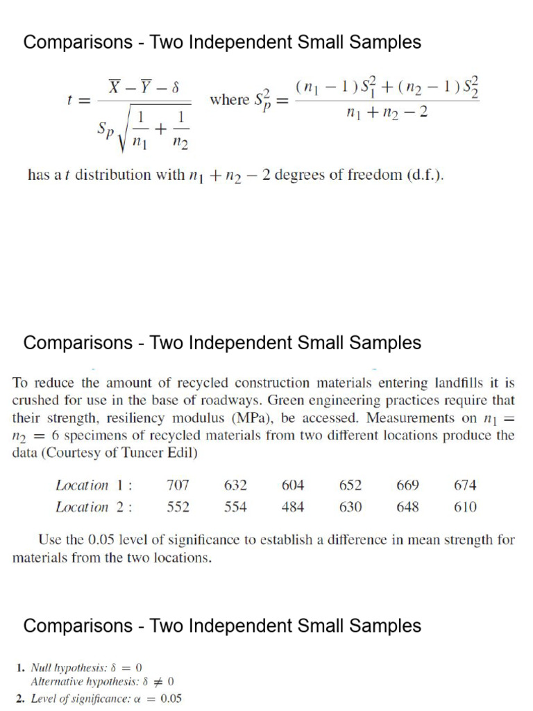 Statistical Analysis of Small Samples | PDF | Chi Squared Test ...