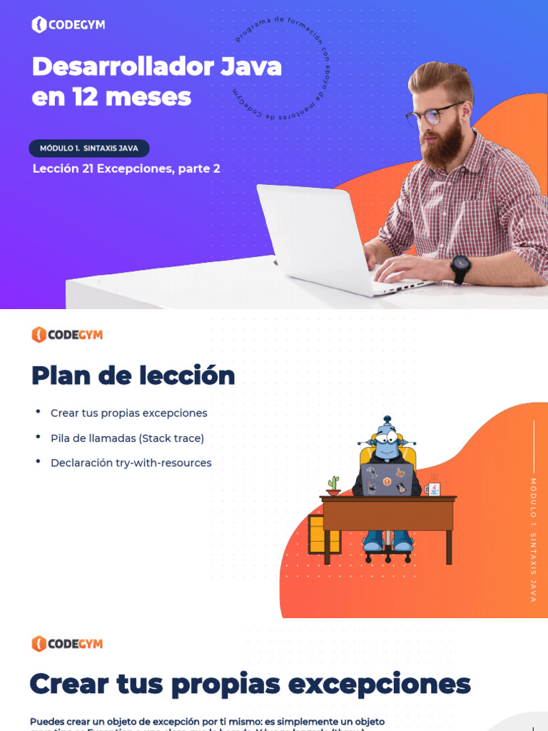 Excepciones y Pila de Llamadas en Java | PDF | Java (lenguaje de ...