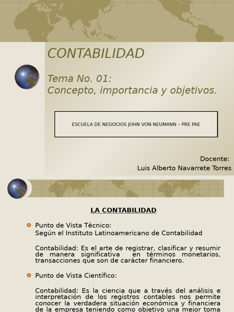 Importancia y Objetivos de la Contabilidad | PDF | Contabilidad | Business