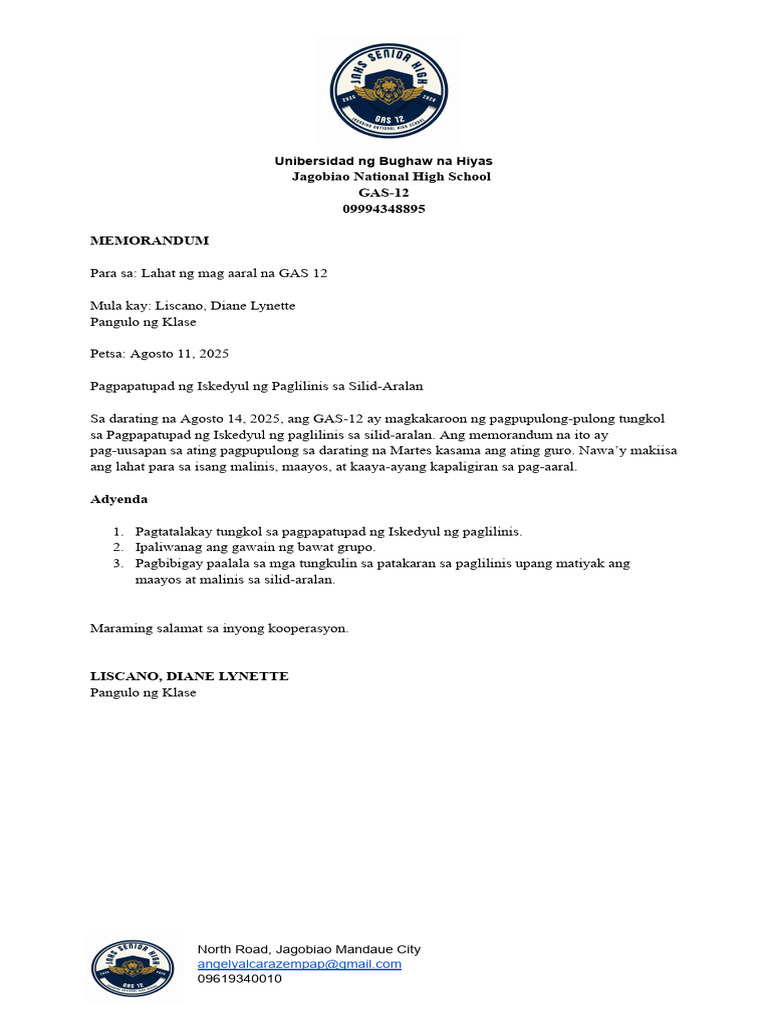 Memorandum | PDF