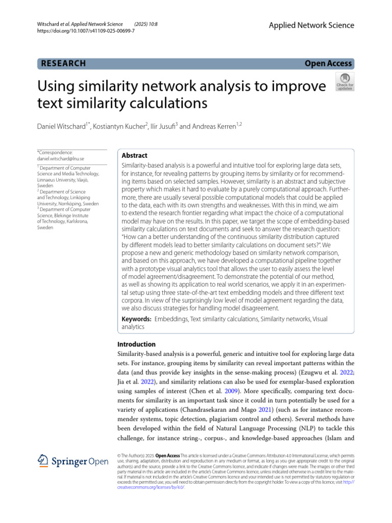 Enhance Text Similarity with Networks | PDF