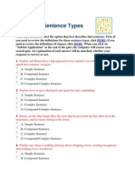 Quiz On Sentence Types