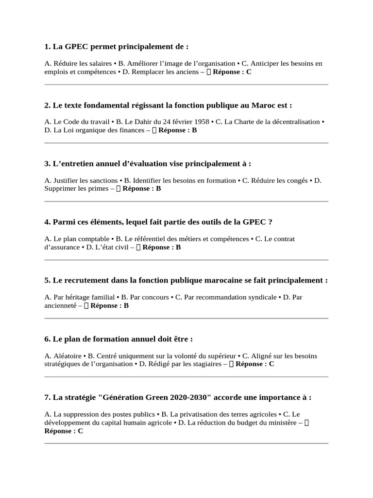 GPEC et Fonction Publique au Maroc | PDF | Agriculture | Maroc