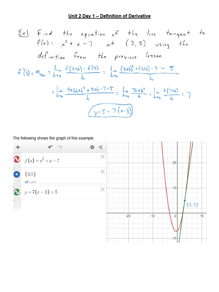 Day 1-Definition of Derivative (Complete) | PDF