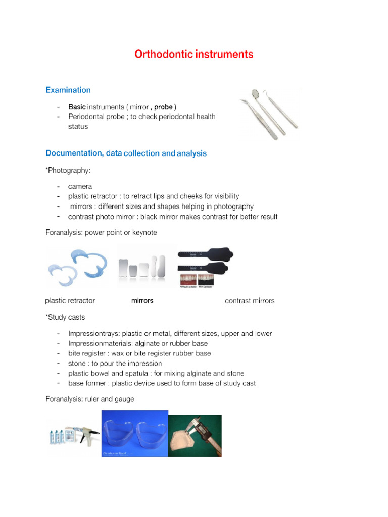 Orthodontics Instruments | PDF