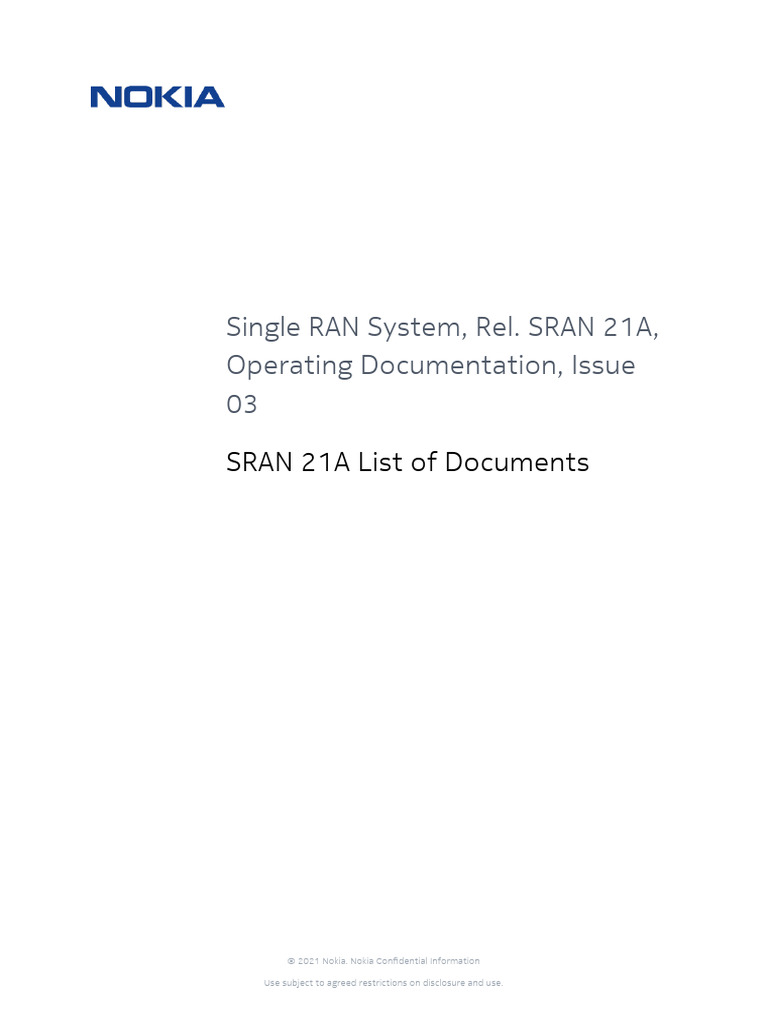 SRAN 21A List of Documents | PDF | Computer Science | Computing