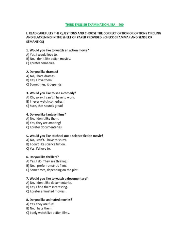 English Exam Questions and Answers | PDF | Chess Openings | Chess
